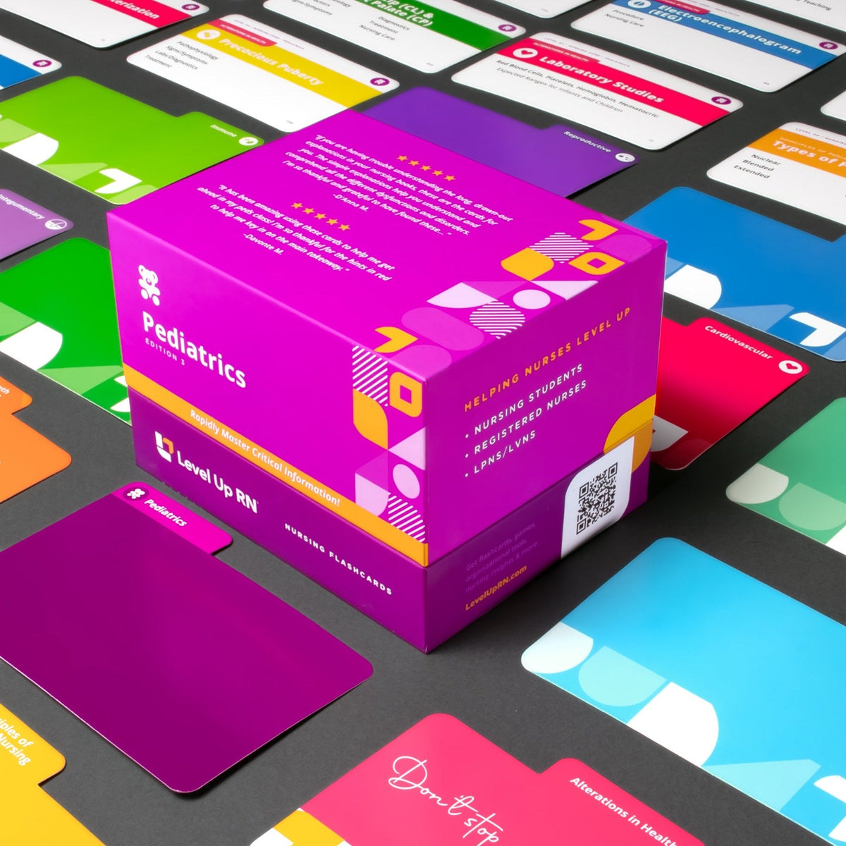 flatlay view of Pediatric Nursing - Flashcards